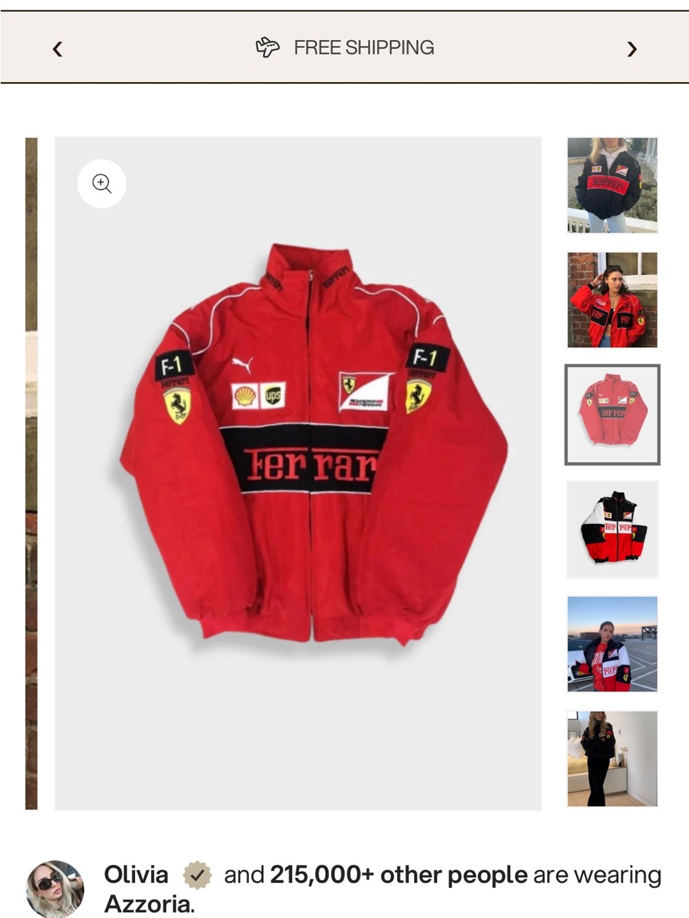 Ferrari Red and Black Retro Racing Jacket
